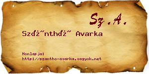 Szánthó Avarka névjegykártya